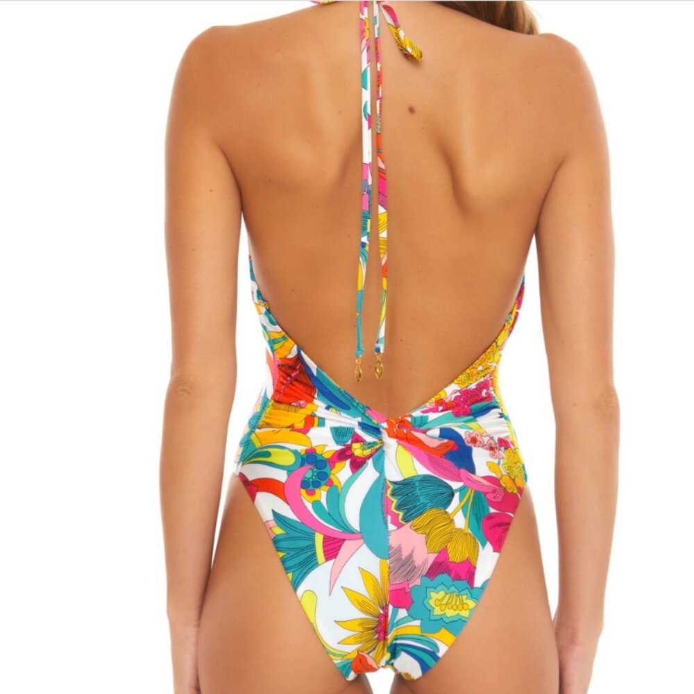 Trina Turk Fontaine Pop Art Convertible Twist Back One Piece Swimsuit NWT - Picture 2 of 5